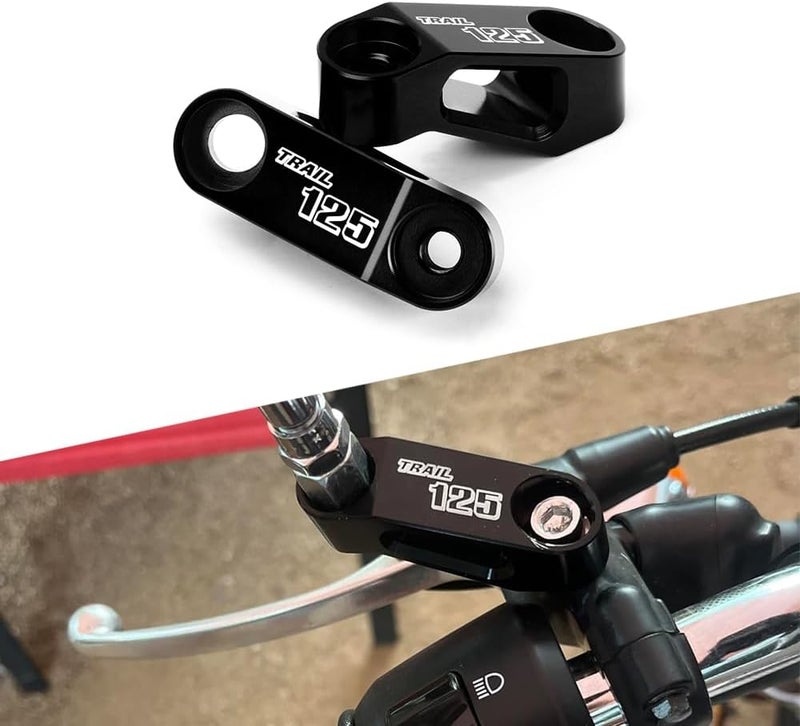 Modeer Compatible with Trail 125 Any year Motorcycle Rearview Mirror Risers Extenders ct125 trail ct125 hunter cub trail 125 Accessories (black) - Image 1